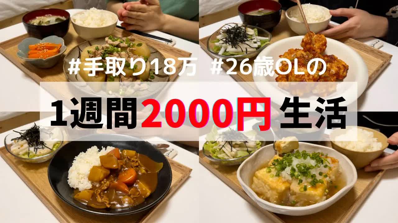 009 - 食費1ヶ月1万円の一人暮らしごはん【1週間分紹介】カレー🍛⧸揚げ出し豆腐⧸五目豆🥕etc…